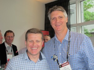 Outgoing MDRT Australia Chair Ross Hultgren (right) with CommInsure's Ben Bancroft